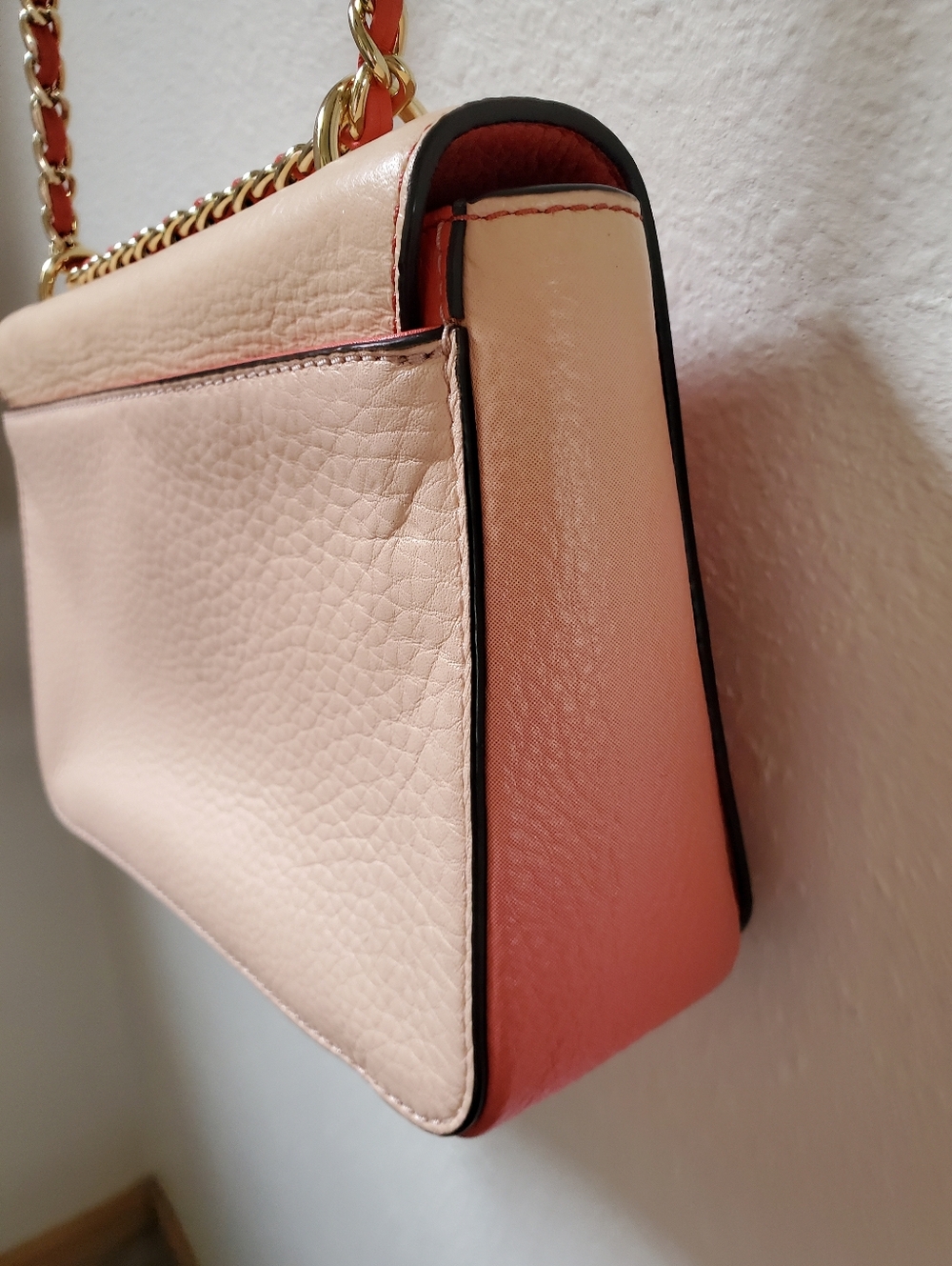 Tory Burch Mercer Adjustable Shoulder Bag Pink Ombre Gradient Dégradé Leather - Picture 8 of 16